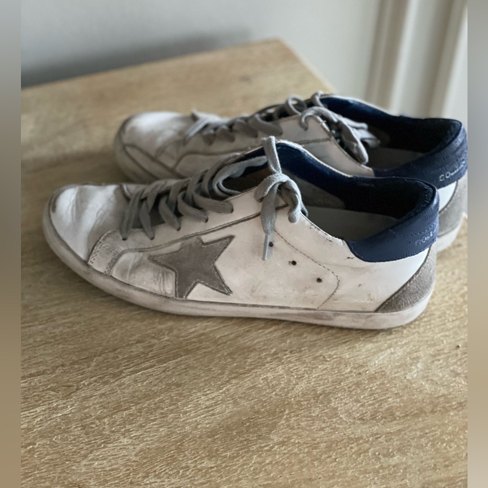 Authentic  Golden Goose  White and Navy Sneakers. Size 39. - Picture 7 of 8